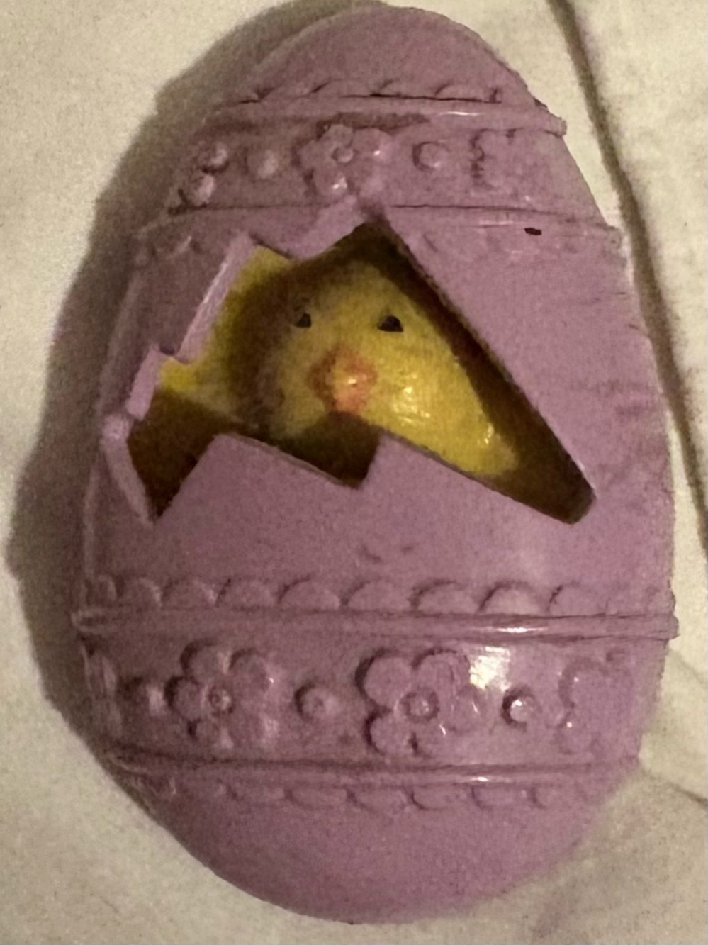 Purple Easter Egg Bird Hideout with Yellow Chick Accent - Pets Bird